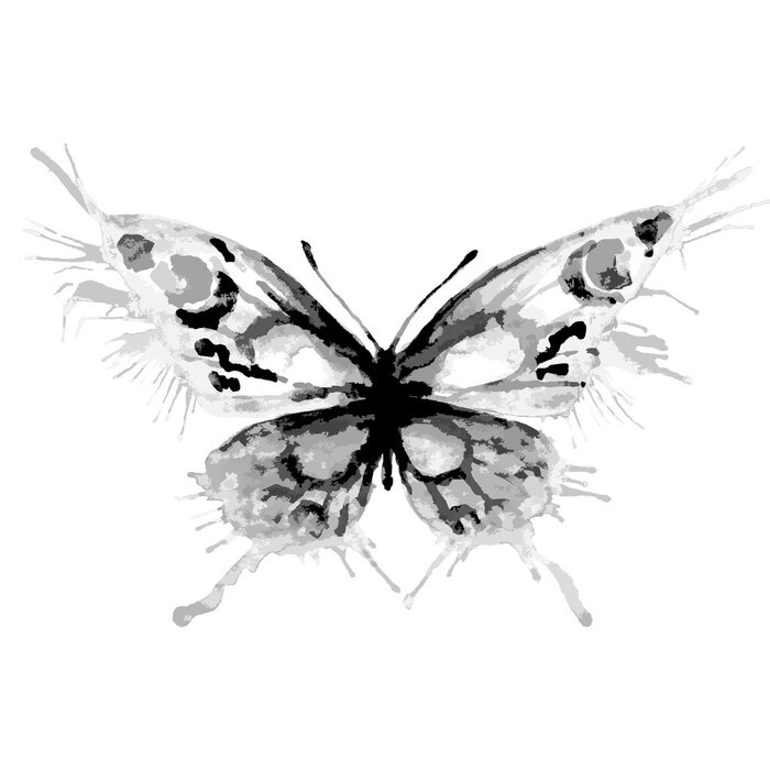 Sticker Graue Schmetterling-Silhouette