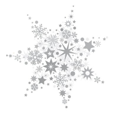 Sticker Graue Sterne Schneeflocken Grafik
