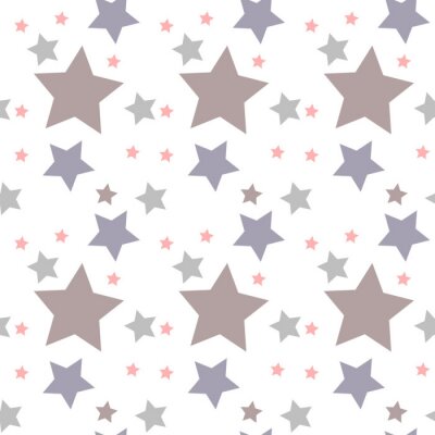 Sticker Graue violette braune und rosa Sterne