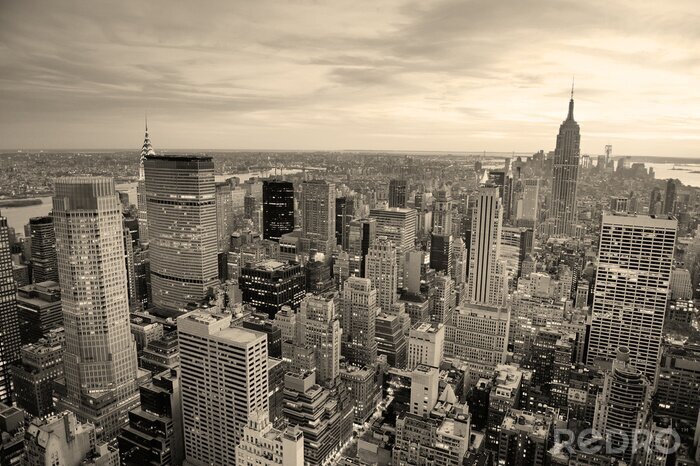 Sticker Graues Panorama der Metropole