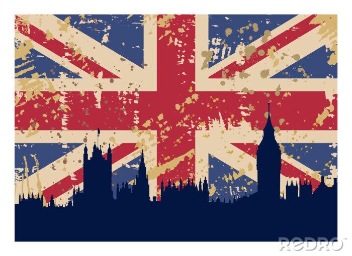 Sticker Großbritanniens Flagge und London