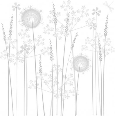 Sticker Große Blumen auf einer minimalistischen Grafik