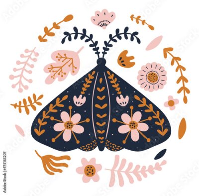Sticker Großer Boho-Schmetterling