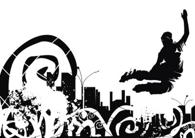 Sticker Großstadtdschungel und Rollerblades