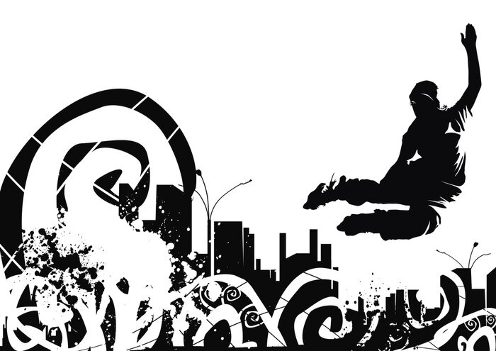 Sticker Großstadtdschungel und Rollerblades