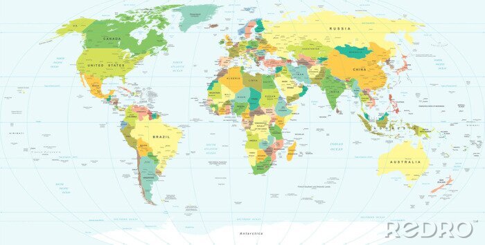 Sticker Grün-gelbe Weltkarte
