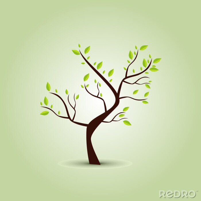 Sticker Grüne Baum Hintergrund