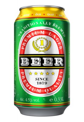 Sticker Grüne Bierdose Grafik