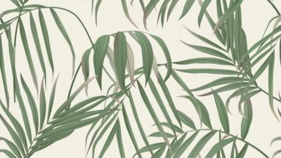 Grüne Palmenblätter auf hellbraunem Hintergrund