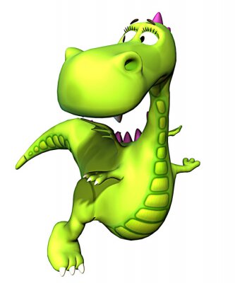 Sticker grünen Drachen fliegen