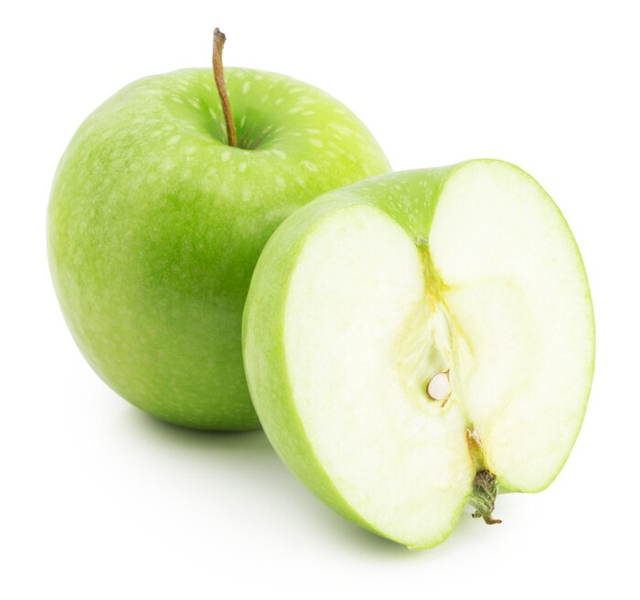 Sticker Grüner Apfel ganz und halb