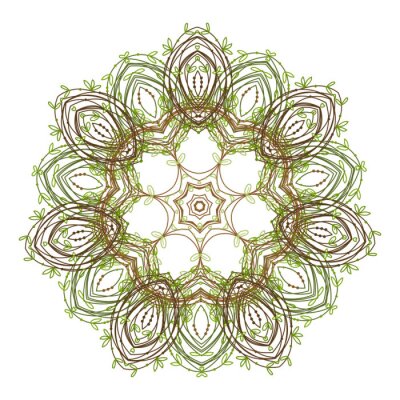 Sticker Grünes Blatt Muster für Ihr Design