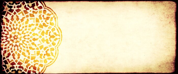 Sticker Grunge background with paper texture and floral ornament