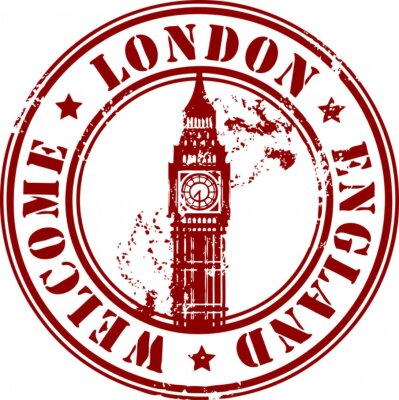 Sticker Grunge Stempel mit London, England, innerhalb Willkommen