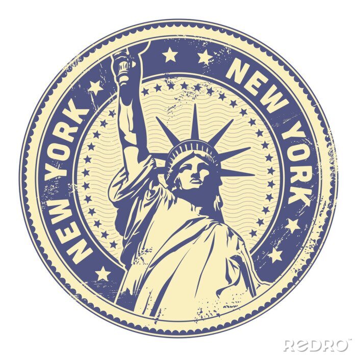 Sticker grungy New York Stempel (Texturen abnehmbar)