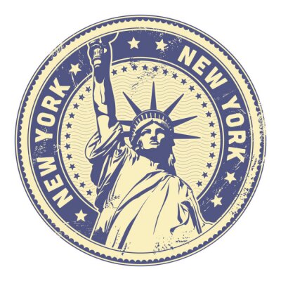 Sticker grungy New York Stempel (Texturen abnehmbar)