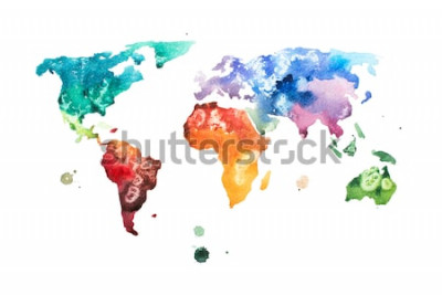 Sticker Hand gezeichnete Aquarellhauptkarten-Aquarellillustration