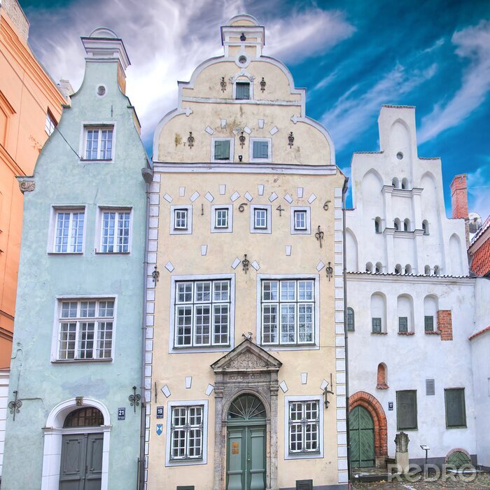 Sticker Hausfassaden mit Himmelhintegrund