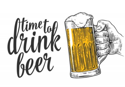 Sticker Hausgebrautes Bier Zeichnung mit Aufschrift