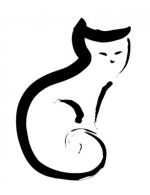 Sticker Haustiere minimalistische Katze