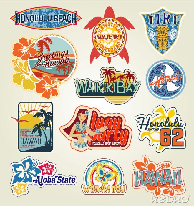 Sticker Hawaii-Aufklebersammlung