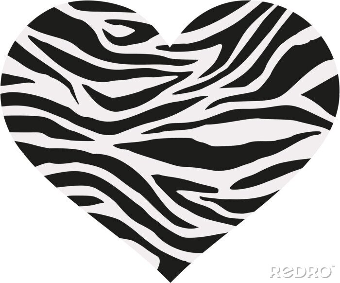 Sticker Heart Zebrastreifen