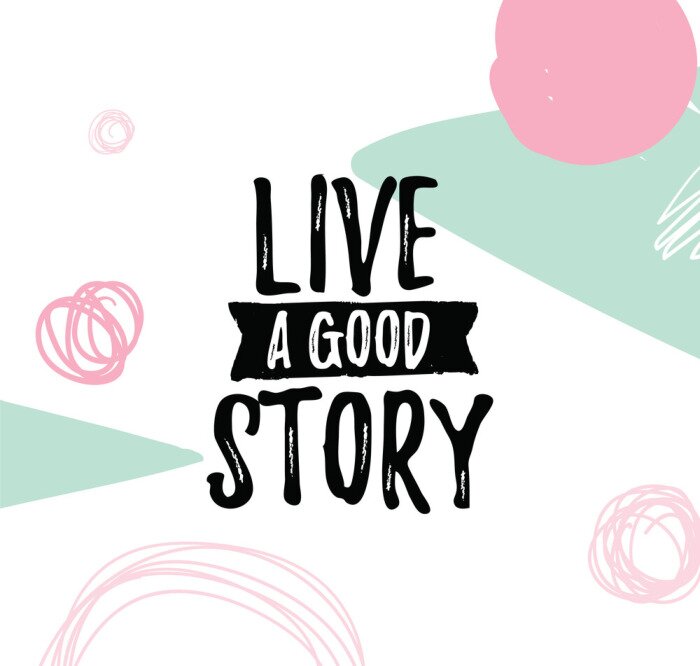 Sticker Heitere bunte Aufschrift über ein gutes Leben