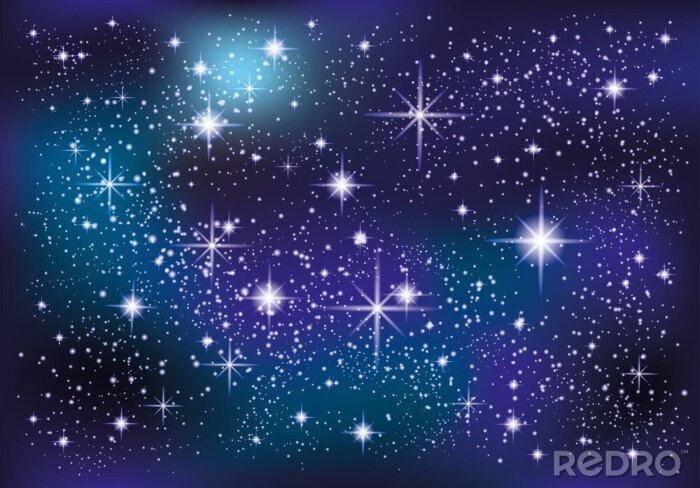 Sticker Helle Sterne vor dem Hintergrund eines violetten Himmels