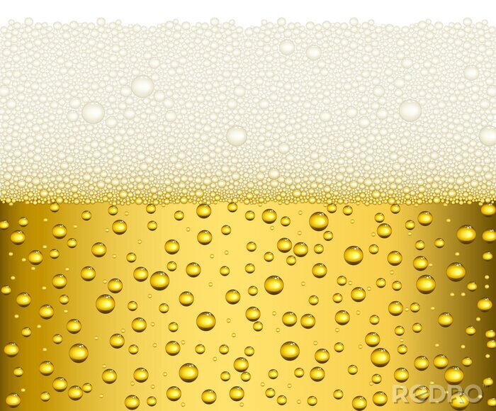 Sticker Helles Bier mit großen weißen Schaum Hintergrund Illustration