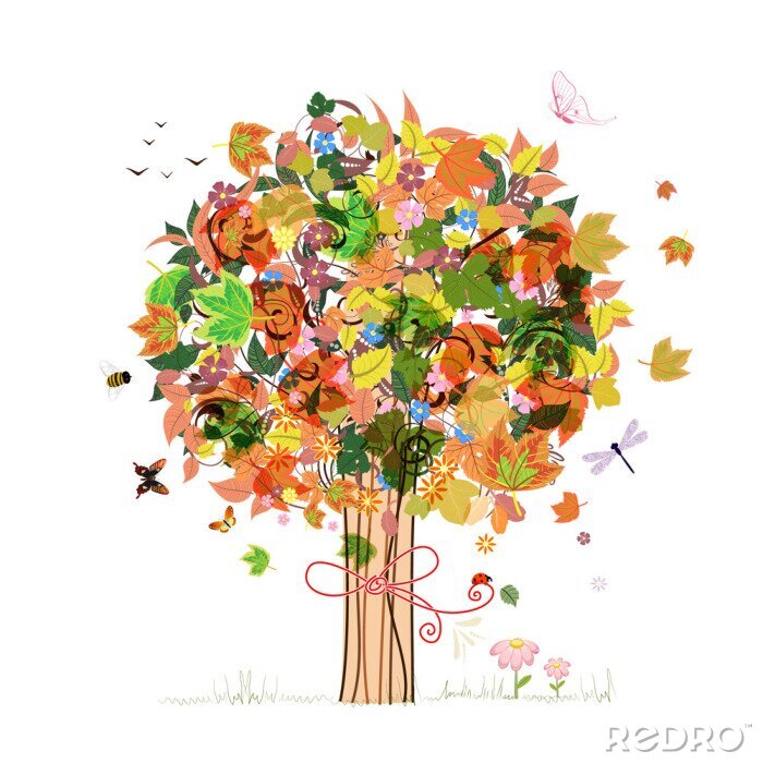 Sticker Herbst abstrakten Baum