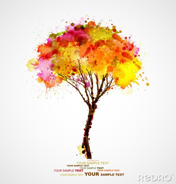 Sticker Herbst abstrakten Baum Bildung von Flecken