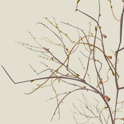 Sticker Herbst toten Ästen