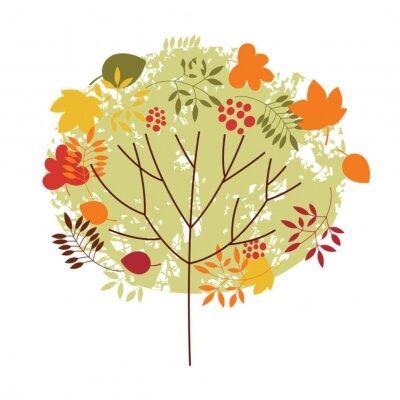 Sticker Herbstfarben Baum