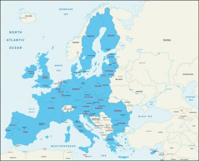 Himmelblaue Länder der Europäischen Union