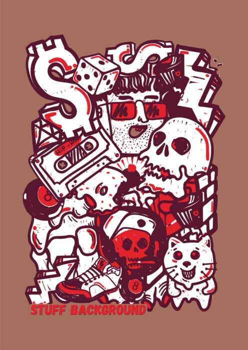 Sticker Hintergrund-Graffiti-Aufkleber