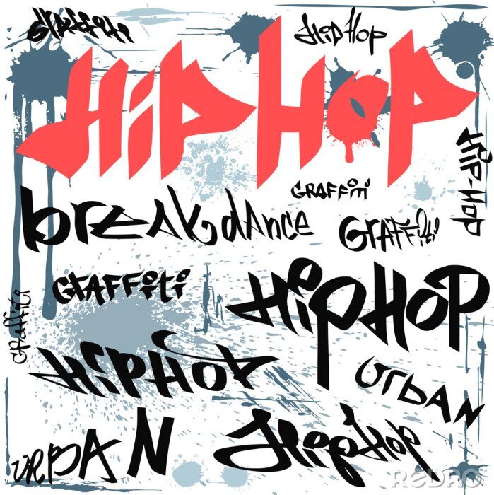 Sticker Hip-Hop-Graffiti mehrdimensional