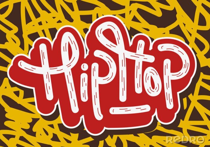 Sticker Hip-Hop-Graffiti rot