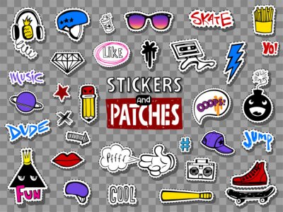 Sticker Hipsters teens stickers set