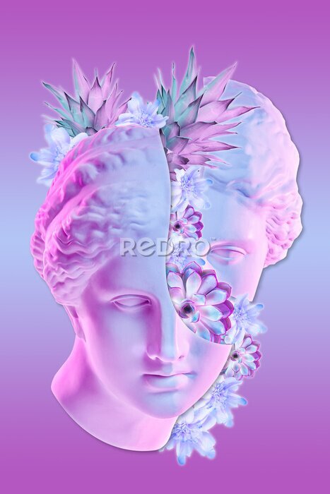 Sticker Holo-Dampfwellen-Collage