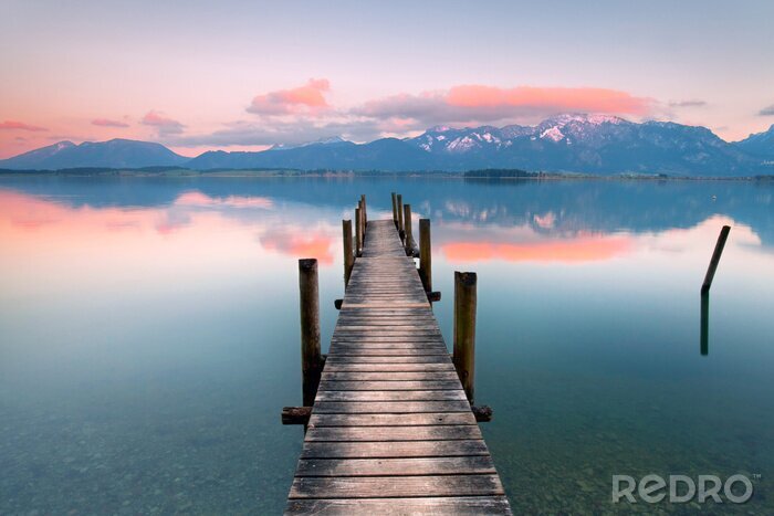 Sticker Holzsteg am stillen See