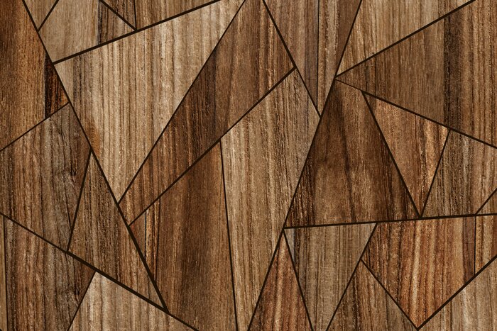 Sticker Holztextur mit geometrischen Formen