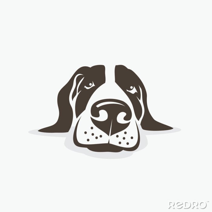Sticker Hunde grafisches Porträt eines nach oben schauenden Hundes