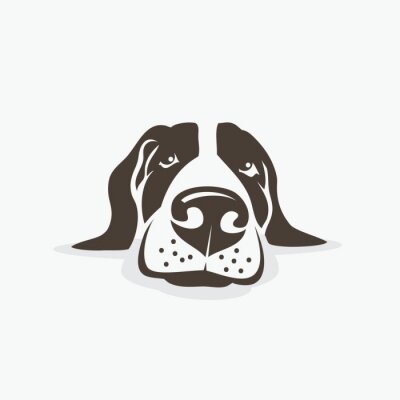 Sticker Hunde grafisches Porträt eines nach oben schauenden Hundes