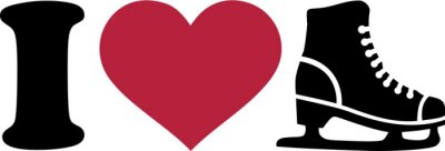 Sticker Ich liebe Eiskunstlauf