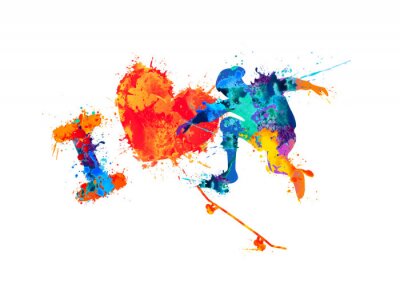 Sticker Ich liebe Skateboarding. Vektor