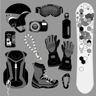 Sticker Iconset Snowboard [sw]