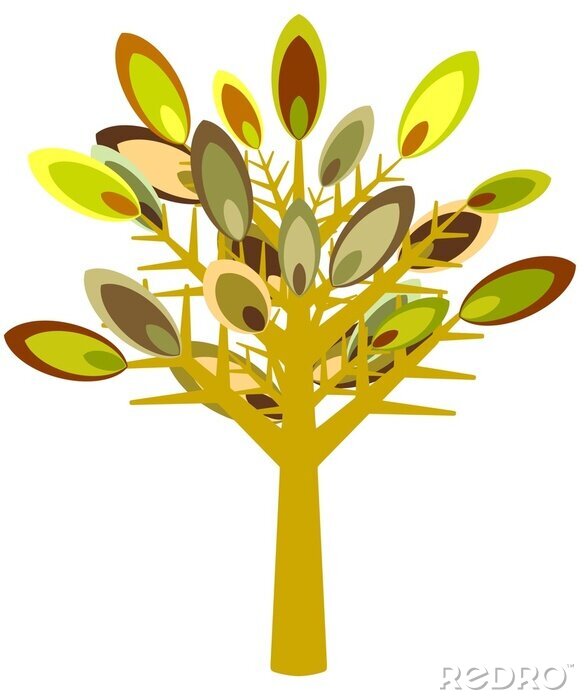 Sticker Illustrated Baum