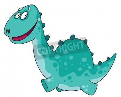 Sticker Illustration eines großen lustigen Dino