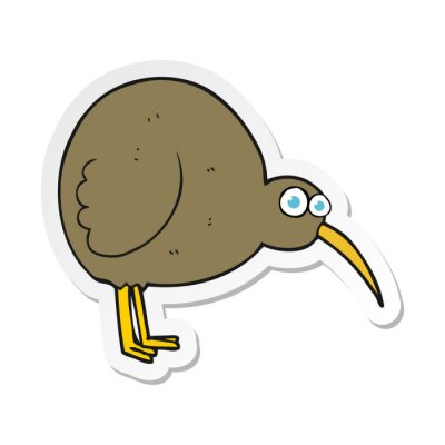 Sticker Illustration eines lustigen Vogels