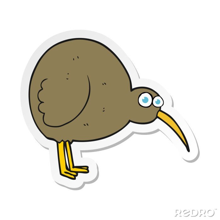 Sticker Illustration eines lustigen Vogels